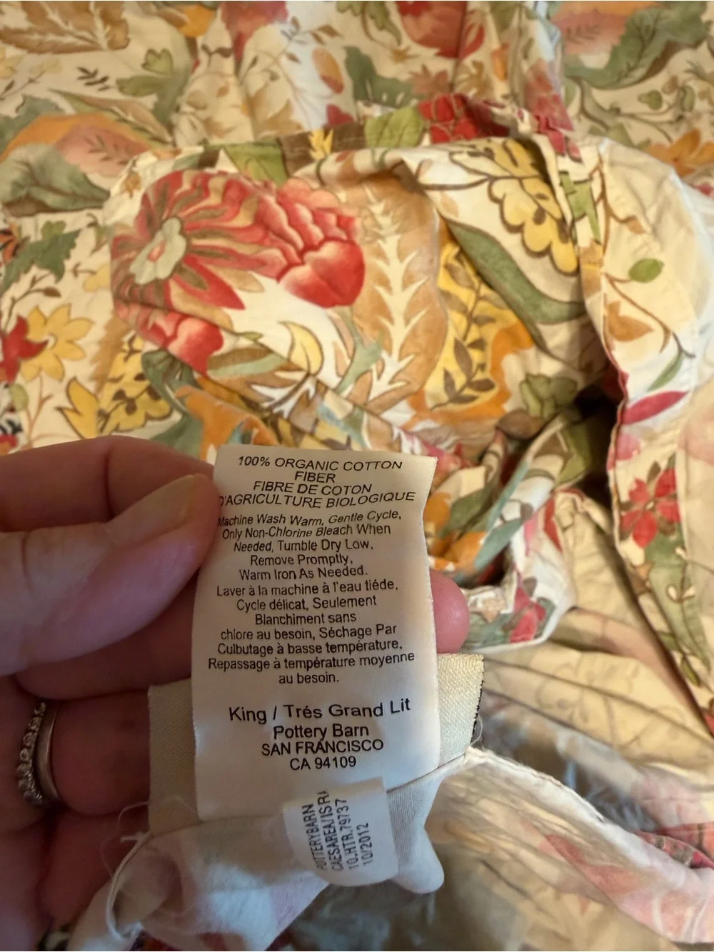 Pottery Barn Courtney Organic Cotton King Duvet and 2 Standard Shams EUC